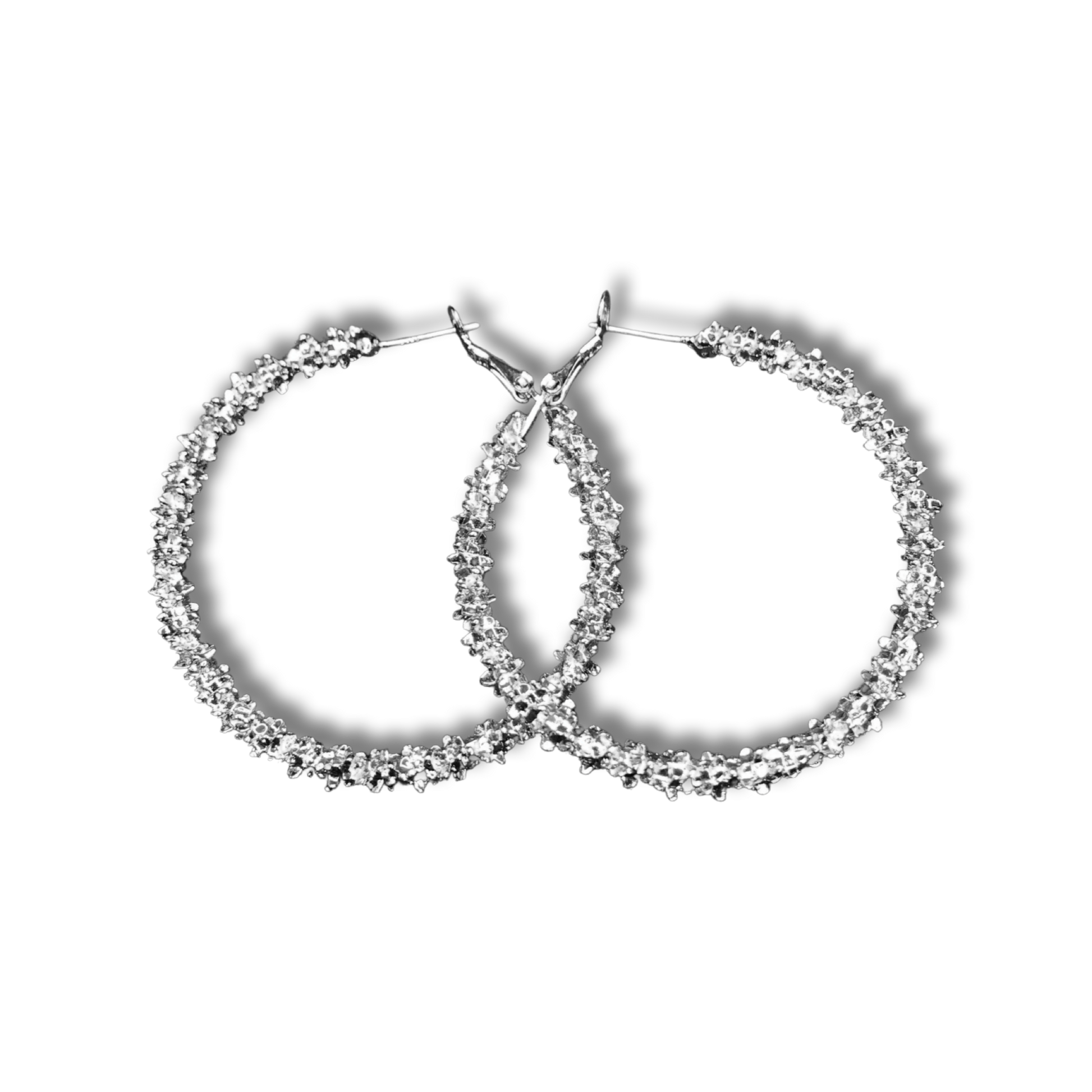 KELLY HOOP WHITE GOLD EARRINGS